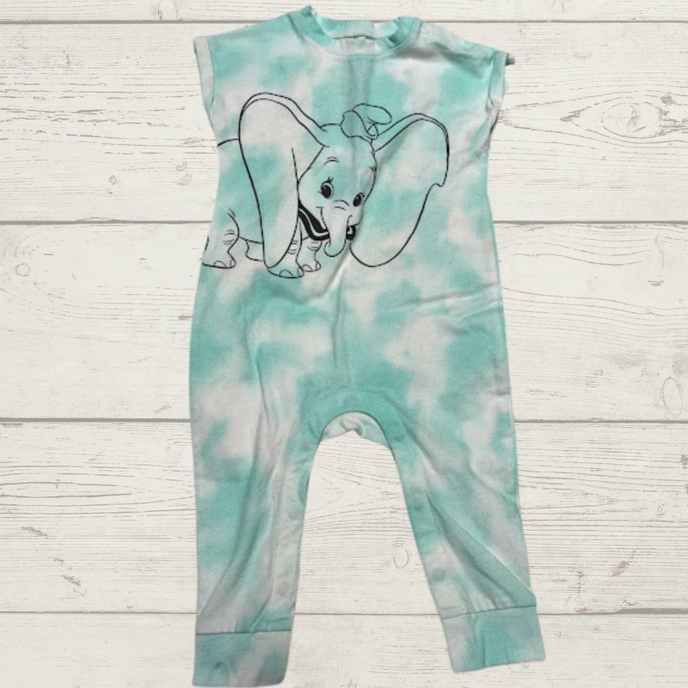 Disney Baby Dumbo Short Sleeve Tye Die Romper